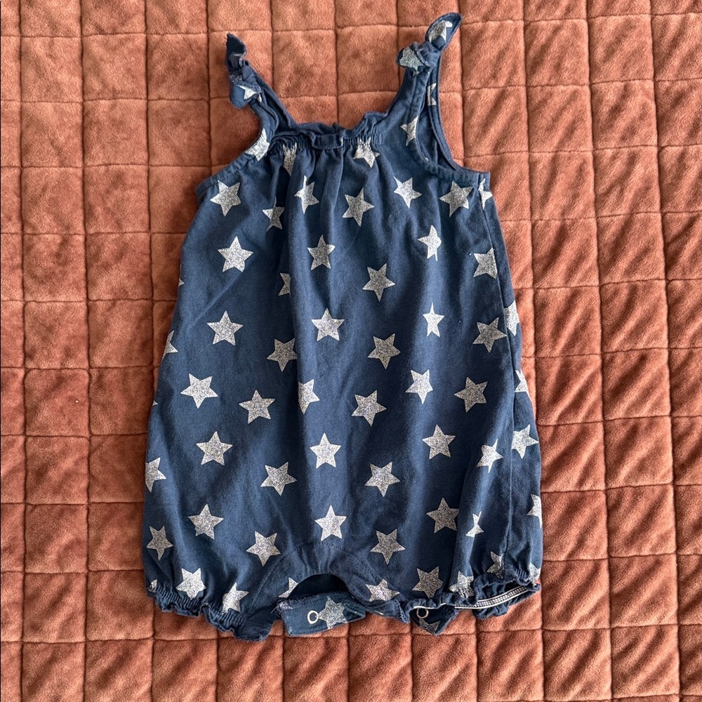 Carters Blue Star Patterned Baby Romper 9 Months